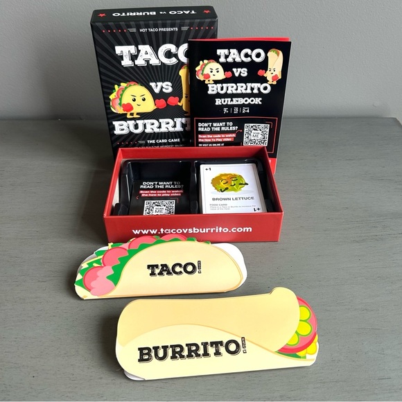 Taco vs Burrito Strategic Card Game Family Age 6+, 2-4 Players, 15 Min Play - Picture 1 of 10